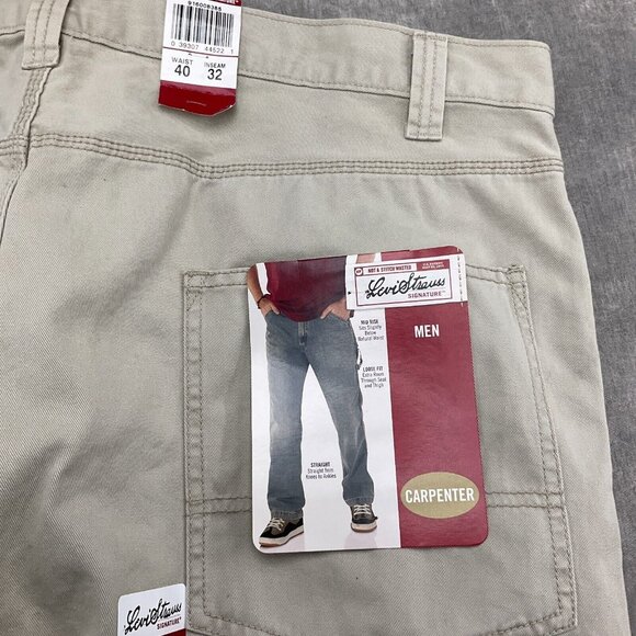 Levis Jeans Men 40W x 32L Khaki Loose Carpenter Straight Leg Cotton NWT - Picture 13 of 16